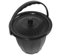 DINHEAROM Pot à Urine Portable en Plastique Noir Résistant, Compact et Anti-basculement, pour Personnes Âgées, Femmes Enceintes et Usage Domestique