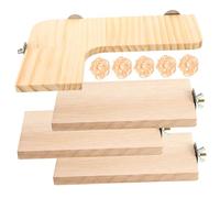 DINHEAROM Set de 1 Planche d'escalade en Bois Beige pour Hamster et Perroquet Écrous en Métal, Développant Coordination et Équilibre la Cage