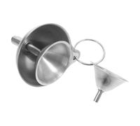 DINHEAROM Set de 3 Entonnoirs en Acier Inoxydable Argenté, Entonnoirs Multifonctionnels pour Huile et Confiture, Résistants et Faciles à Transporter pour Usage la Cuisine à Domicile