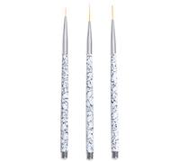 DINHEAROM Set de 3 Pinceaux pour Nail Art en Plastique 11/15/20mm, Outils de Manucure pour Peinture et Pointillé, Usage Professionnel et Personnel