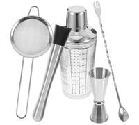 DINHEAROM Shaker à Cocktail en Verre 350ml Marquages de Mesure Précis, Kit Polyvalent en Acier Inoxydable et Silicone pour Bars et Cafés Élégants