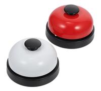 DINHEAROM Sonnette de Table Rouge Lot de 2 Pièces en Métal et Plastique, Robuste et Sûre Utilisation Prolongée, Cuisine et Bar Design Classique Simple