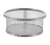 DINHEAROM Support de Rangement pour Trombones en Métal Argenté, Pot Stylo Bureau Grosse Capacité, Résistant à L'usure, pour Bureau et Espace D'étude