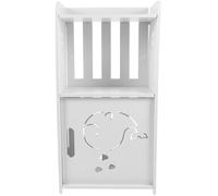 DINHEAROM Table de Chevet Moderne Structure Creuse Sculptée en Bois Blanc Construction Stable Supportant Objets Lourds, Meuble de Chambre Multifonction pour Rangement Pratique
