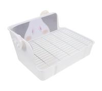 DINHEAROM Toilettes D’Angle pour Lapin et Petits Animaux, Plastique Blanc | Design Démontable, Ne Se Déforme Pas Facilement, Usage Quotidien, Format pour Cage, Bac Compact