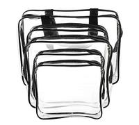 DINHEAROM Trousse de Toilette Transparente Imperméable 5Pcs pour Cosmétiques Paquet de Voyage Pratique