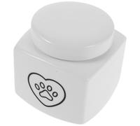 DINHEAROM Urne Funéraire Étanche Haute Densité 500ml en Céramique Blanche Boîte à Souvenirs pour Préservation Solide à Domicile pour Cendres de Chat et Animaux Domestiques