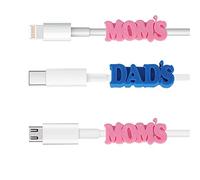 Dinikally Clip de câble personnalisable pour tablette et étiquette 3D avec nom imprimé pour câble USB pour iPhone et chargeur Android (sty1)