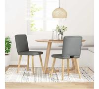 vidaXL Chaises à manger lot de 2 en tissu gris foncé