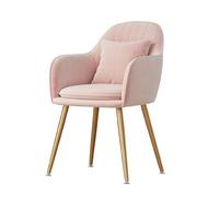 Dining Chairs, Fabric Upholstered Dining Room Chairs with Curved Back and Metal Legs, Dinner Chair Kitchen Armchair for Living Room Bedroom Vanity