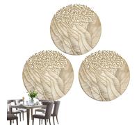 Dining Set of 3-15,7" Square Washable Table Mats, Heat Resistant Non-Slip Coasters For Dining Tabl And Vase, Modern Table Protectors For Home, Restaurant And Weddings | Grey
