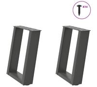 vidaXL Pieds de table à manger forme de U 2 pcs 90x(72-73) cm acier