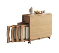 Dining Table Set, Extendable Solid Wood Folding Dining Table Set with 4 Chairs & Storage Drawer, Dining Room, Living Room, Restaurant