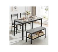 Dining Table Set for 4, Multi-size, Multi-tone, Family, Modern Metal
