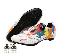 Dinint Chaussures Cyclisme Hommes Femmes Chaussuresde vélos de Route Chaussure D'équitation sur Montagne Compatibles Look SPD SPD-SL Delta avec Aptitude Chaussure Intérieur/Extérieur 39
