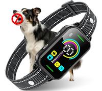 DINJOO Smart AI 1S Collier anti-aboiement pour chiens de petite, moyenne et grande taille, avec bip, vibrations et sensibilité à 8 niveaux, étanche IP67, noir
