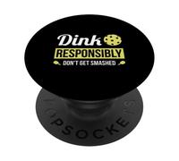 Dink Responsibly Pickleball Court - Phrases Humoristiques et Amusantes PopSockets PopGrip Adhésif