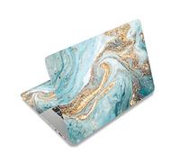 DINKY Autocollant universel réutilisable en vinyle pour ordinateur portable de 12", 13", 13,3", 14", 15", 15,4", 15,6" - Protection personnalisée pour ordinateur portable - Motif rivière de sable bleu