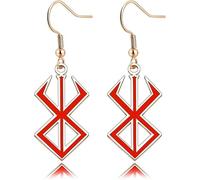 DINLUNED Viking Jewelry Collier avec pendentif rune berserker et boucles d'oreilles avec logo nordique, Métal, acier inoxydable