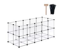 DINMO Cages pour cochons d'Inde, Parc pour Chiots, Parc pour Petits Animaux pour Lapin, Lapin, Furet, hérisson, Bricolage, étendu, Portable, clôture d'exercice, 155,5 x 63,1 x 63,1 cm