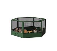 DINMO Parc pour Petits Animaux, Boîte d'Élevage pour Poussins avec Toit, Clôture d'Intérieur pour Animaux, Cage pour Cochon d'Inde, Enclos avec Sol Imperméable pour Hamsters, Hérissons, Vert et Noir