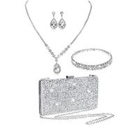 Dinner bag jewelry set, available in two shapes: droplet and tassel, perfect gift for brides and ladies, 4-piece set, summer