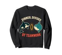 Dinner Divided by Teamwork Orca Behavior Humor Sweatshirt