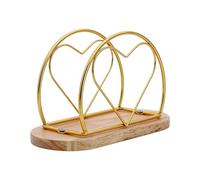 Dinner Napkin Holder - Decorative Iron and Wood Napkin Stand, Tabletop Organizer for Home Kitchens Bedroom Living Room Bathroom Apartment Hotel Restaurant Office Desk Decor