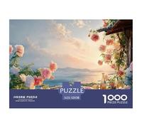 Dinner Table on The Balcony of an Ocean 1000 Pièces Carton Premium Coffret De Puzzles Beach View House Stimulant Et Éducatif Jeu Familial Puzzles As Birthday Gifts 52x38cm/1000pcs