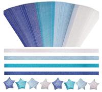 Dinntty 520 Feuilles De Bandes De Papier Étoile Origami Dégradé Étoile Porte-Bonheur, Bandes De Papier Pliantes Étoiles À Paillettes pour L'artisanat Artistique De