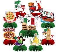 Dinntty 9 Centres De Table Italiens en Nid d'abeille, Décoration De Table Drapeau Rouge, Vert pour Anniversaire, Carnaval De Venise