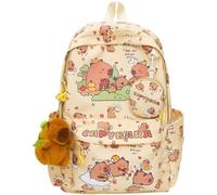 Dinntty À Dos Capybara De Dessin Animé, Joli Cartable D'école avec Bretelles Réglables, De De Grande Capacité pour Un Usage Quotidien des Étudiants