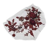Dinntty Applique Brodée De Fleurs 3D, Écusson en Dentelle Perlée À Coudre, pour Confection De Vêtements D'accessoires De De Loisirs Créatifs (Robes, Robes, Etc.).