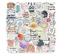 Dinntty Autocollants de versets bibliques 52 pièces Autocollants de Jésus Autocollants de Mots pour Bouteilles d'eau Ordinateurs Portables