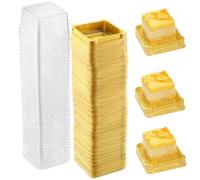 Dinntty Boîtes À Gâteaux De Lune en Plastique, Récipient Bouffant De Jaune D'œuf, Boîte D' Dorée, Blister, Boîte À Pâtisserie Au Jaune D'œuf, 50 Pièces