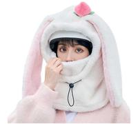 Dinntty Cagoule Amovible pour Casque De Ski, Cagoule À Oreilles De Lapin, Chaude Coupe-Vent pour Le Ski Le Snowboard