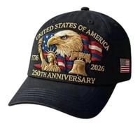 Dinntty Casquette Eagle & Liberty Hat États-Unis 250e Anniversaire, Ajustable, avec Aigle À Tête Blanche Imprimé, Style Patriotique, pour Hommes Femmes