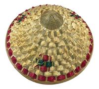 Dinntty Chapeau Oriental Chinois, Chapeau en Rotin De Bambou pour Enfants, Chapeau D'ananas Inférieur, Chapeau Asiatique Tissé en Paille, Chapeau en Bambou, Cône De Paille, Chapeau Pare-