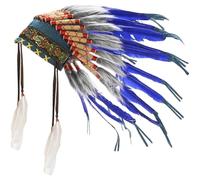 Dinntty Coiffe Américaine, Bandeau Indien en Plumes, Unisexe, pour Enfants Adultes, Accessoire Photo