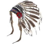 Dinntty Coiffe en Plumes, Coiffe Américaine, Bandeau en Plumes Indien, Coiffe Indienne pour Accessoires Photo De Fête pour Enfants Adultes