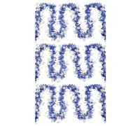 Dinntty Décorations De Hanoukka, Lot De 3 Guirlandes De Hanoukka avec Étoile De David Menorah, Ornements Argentés, Banderoles Métalliques Bleues, Décorations De Hanoukka