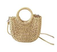 Dinntty Femmes Paille Sac de Plage tissé bandoulière Sac à bandoulière poignée Cartable Sac à Main Sac à Main été rotin Sac Vacances Sac à bandoulière