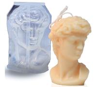 Dinntty Moules en Silicone pour Bougie David, Moule en Résine De Portrait De David 3D, Moule De Fonte De Cire Parfumée pour Fabrication De Plâtre, Statue Artisanale Faite Maison