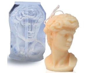 Dinntty Moules en Silicone pour Bougie David, Moule en Résine De Portrait De David 3D, Moule De Fonte De Cire Parfumée pour Fabrication De Plâtre, Statue Artisanale Faite Maison