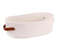 Dinntty Panier De Rangement Tissé avec Doubles Poignées, Panier Tissé en Corde De Coton, Panier De Rangement Ovale, Organisateur De Rangement De Jouets pour Salon, Tiroir De Chambre De Bébé