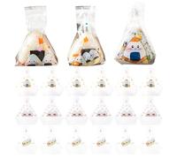 Dinntty Sac d'emballage de Sushi 50 pièces Sac d'emballage Triangulaire pour Boules de Riz Emballage d'onigiri Japonais Facile à déchirer