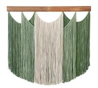 Dinntty Tenture Murale en Macramé Tissé À Main, Tapisserie À Pampilles, Artisanat d'art, Ornement Mural en Corde De Coton Naturel, Décoration Murale Chic