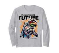 Dino Astronaut Ancient Rex Future Fusion Art Space Explorer Manche Longue