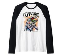 Dino Astronaut Ancient Rex Future Fusion Art Space Explorer Manche Raglan