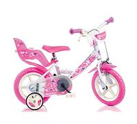 Vélo 12 Little Heart Rose Pour Fille Avec Roues Et Panier Pour Poupée Dino Bikes